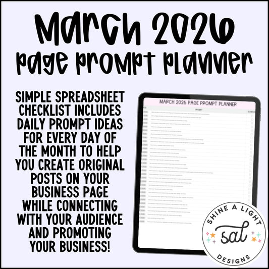 March 2026 Page Prompt Planner
