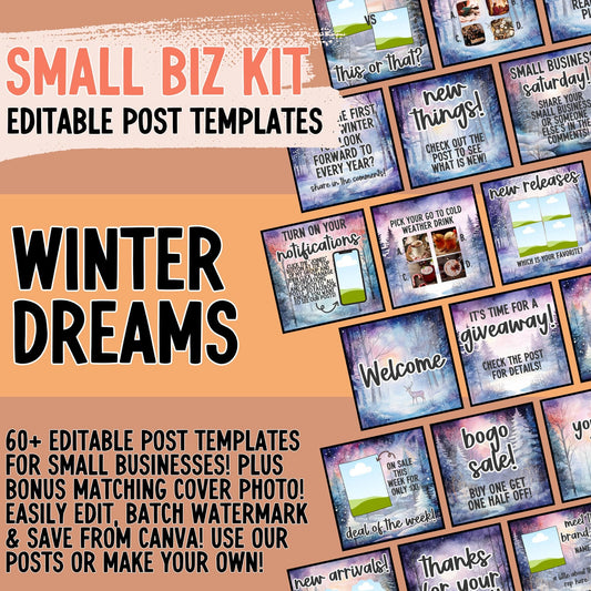 Winter Dreams Small Biz Kit (Includes Editable Cover Photos!)