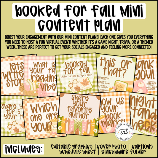 Booked For Fall Mini Content Plan - Graphics, Schedule + Verbiage for Any Small Business!