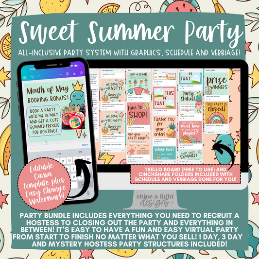Sweet Summer Easy Peasy Virtual Party System