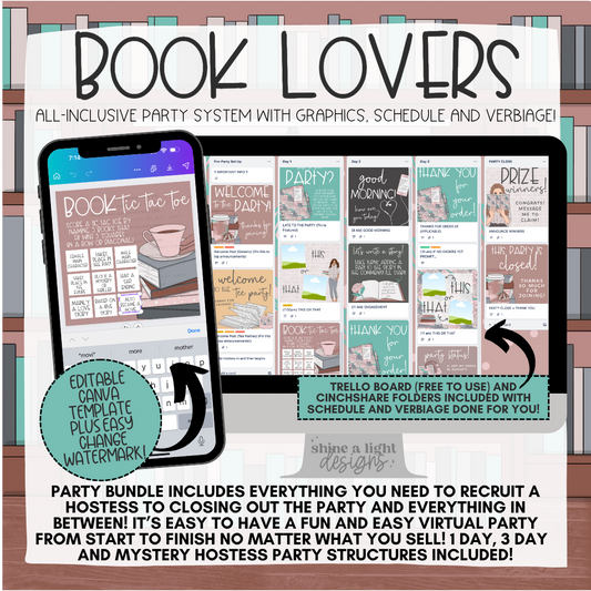 Book Lovers Easy Peasy Virtual Party System