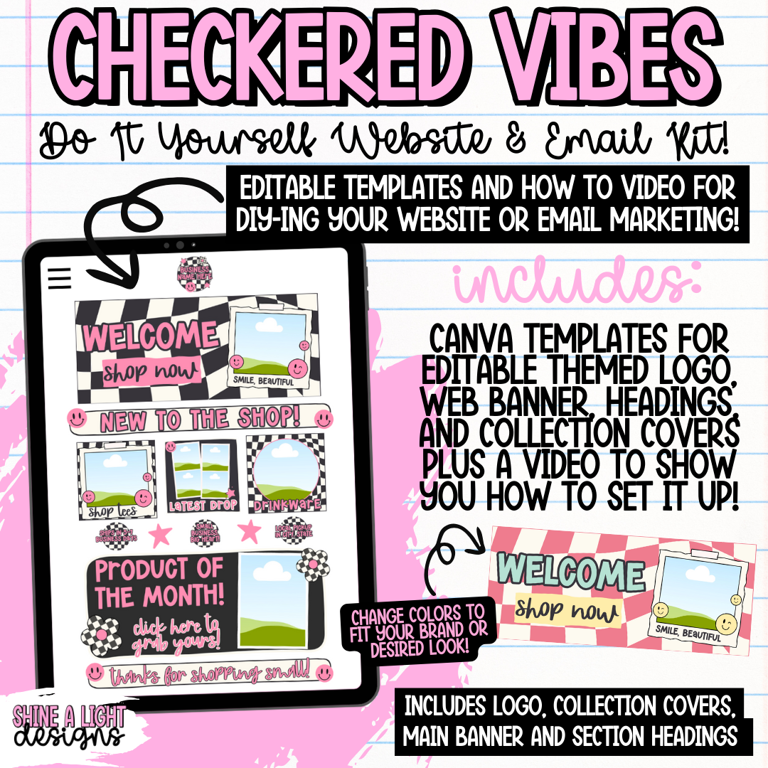 Checkered Vibes DIY Website + Email Kit *Requires Canva Pro