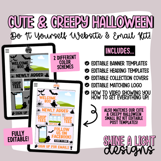 Cute & Creepy Halloween 2024 Customizable DIY Website + Email Kit