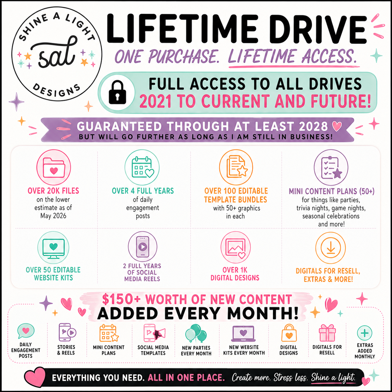 All Access Lifetime Content Drive | Social Media Templates, Reels, Branding + Digitals | 2021 - Present + Future