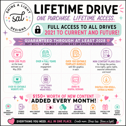 All Access Lifetime Content Drive | Social Media Templates, Reels, Branding + Digitals | 2021 - Present + Future