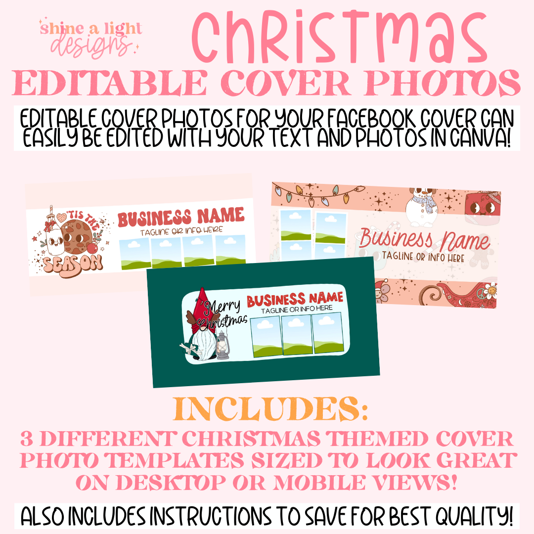 Christmas (3 in 1) Editable Cover Photos