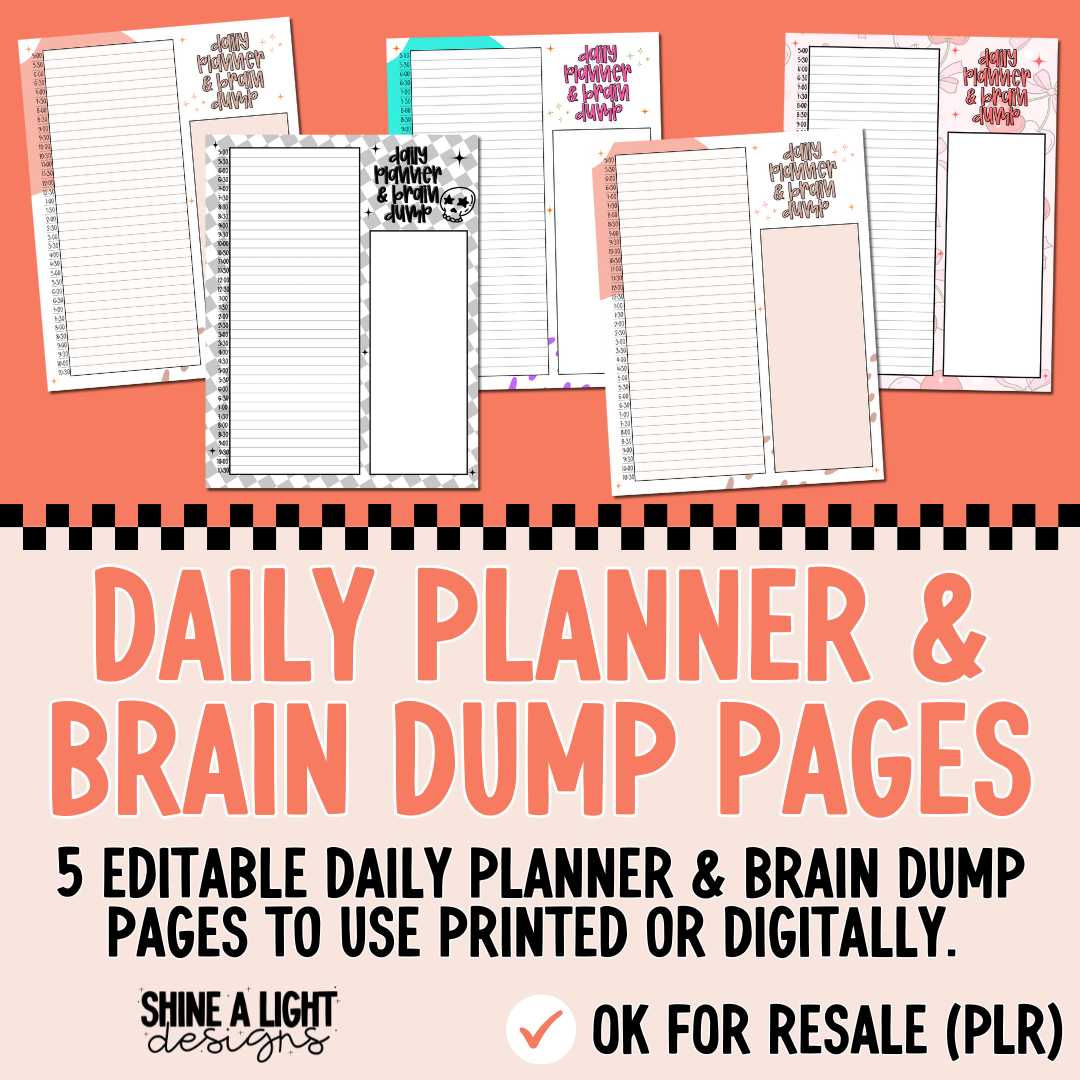 Daily Planning & Brain Dump Pages  (OK for Resale!)