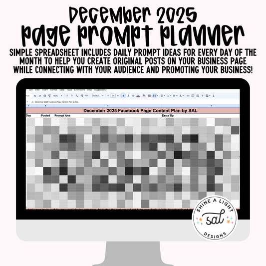 December 2025 Page Prompt Planner