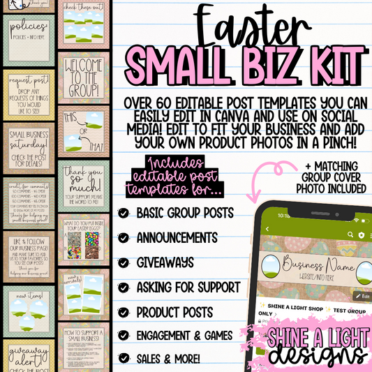 Easter 2024 Small Biz Kit (Includes Editable Cover Photo!)