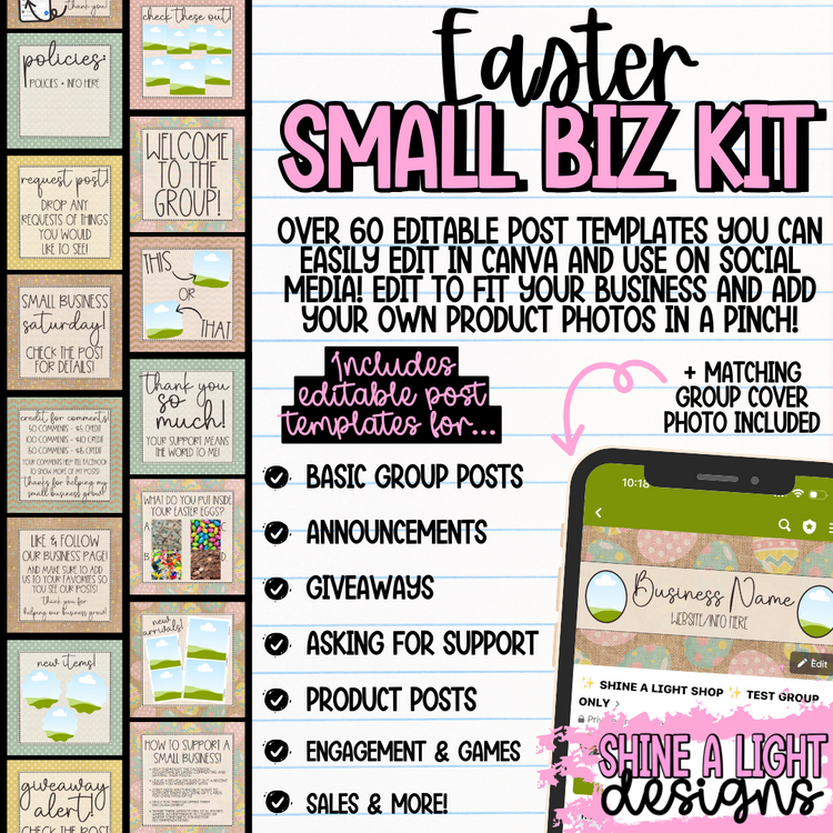 Easter 2024 Small Biz Kit (Includes Editable Cover Photo!)