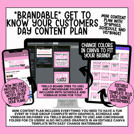 Get To Know Your Customers Day Content Plan - Graphics, Schedule + Verbiage for Any Small Business!