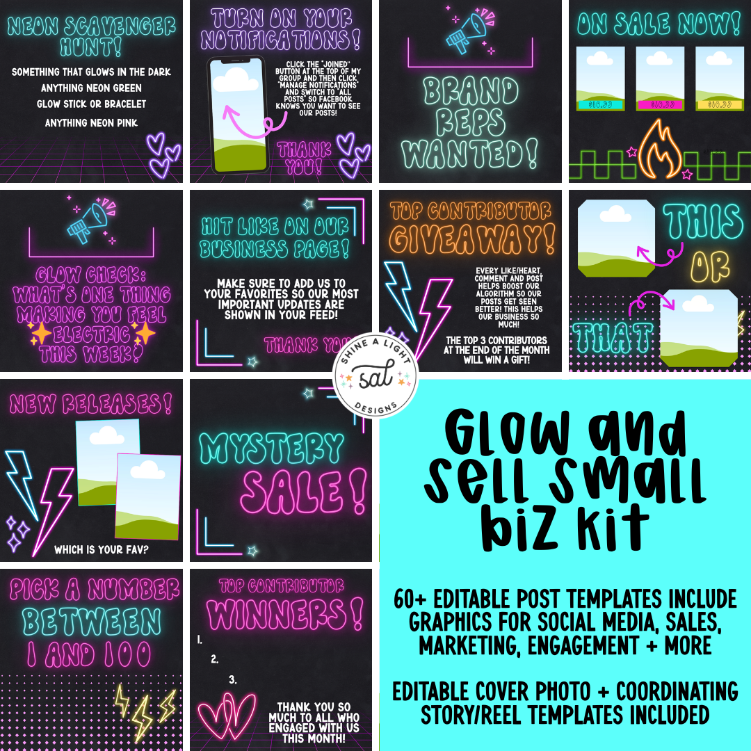 Glow And Sell Small Biz Kit (Includes Editable Cover Photos!)