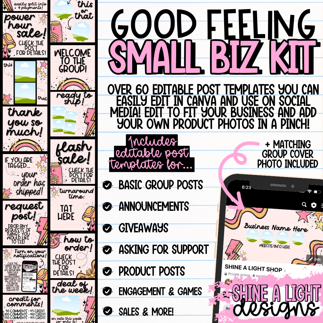 Good Feeling Small Biz Kit (Includes Editable Cover Photo!)