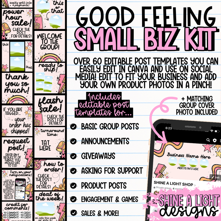Good Feeling Small Biz Kit (Includes Editable Cover Photo!)