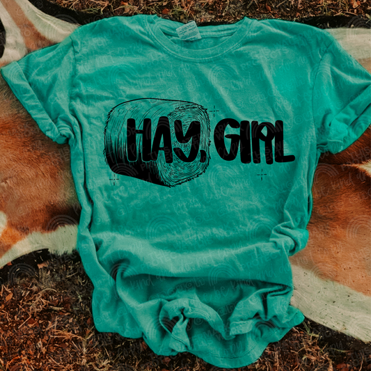 Hay, Girl PNG Digital Design (Instant Download)