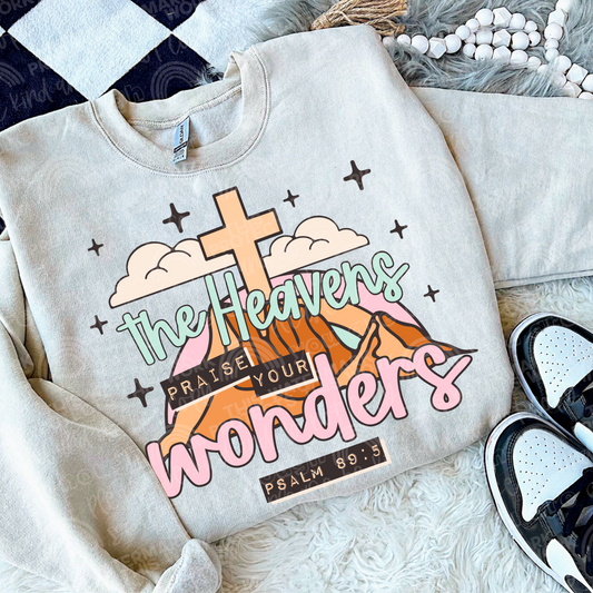 Heavens Praise Your Wonders PNG Digital Design (Instant Download)