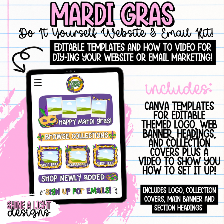 Mardi Gras DIY Website + Email Kit