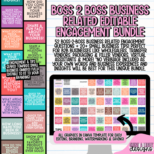 Boss 2 Boss (Business Owner Engagement) Editable & Brandable Bundle