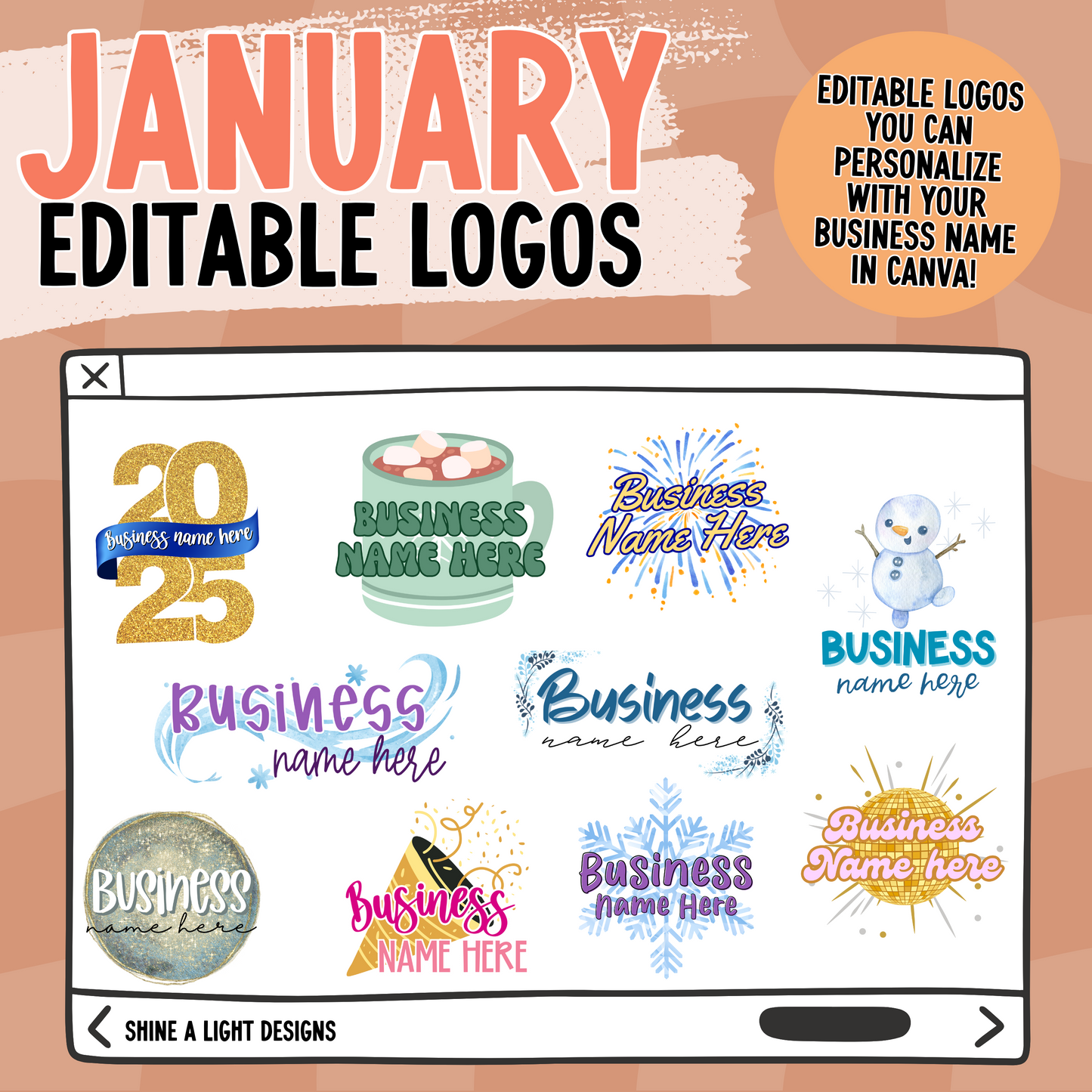 Editable January Logos *Requires Canva Pro