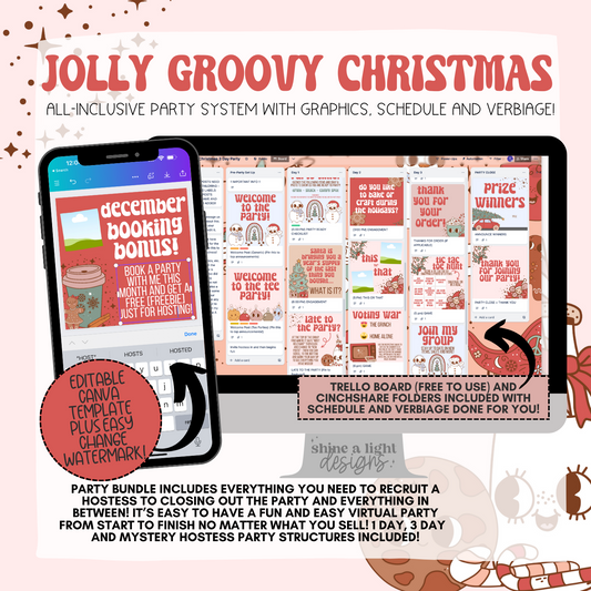 Groovy Jolly Christmas Easy Peasy Virtual Party System
