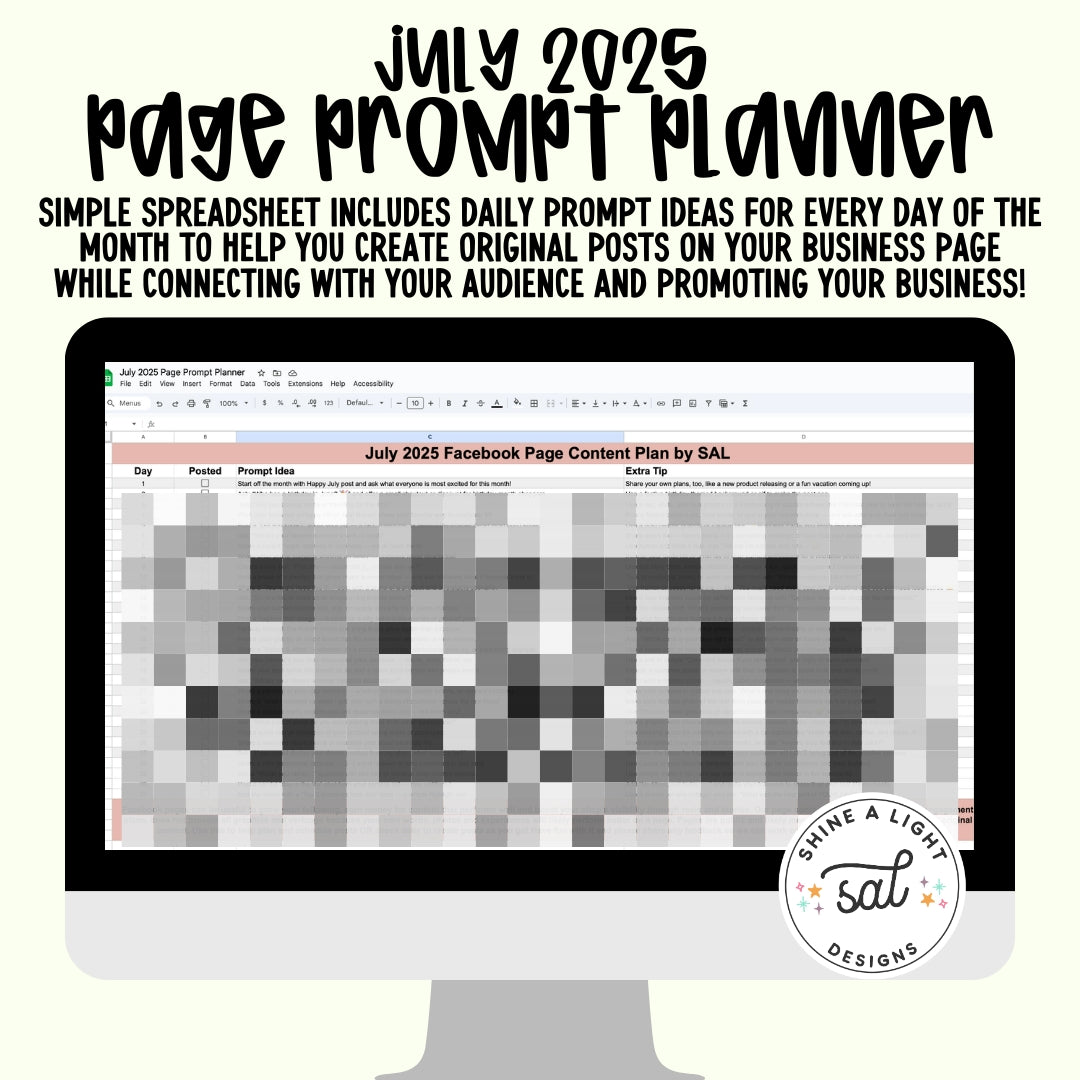 July 2025 Page Prompt Planner