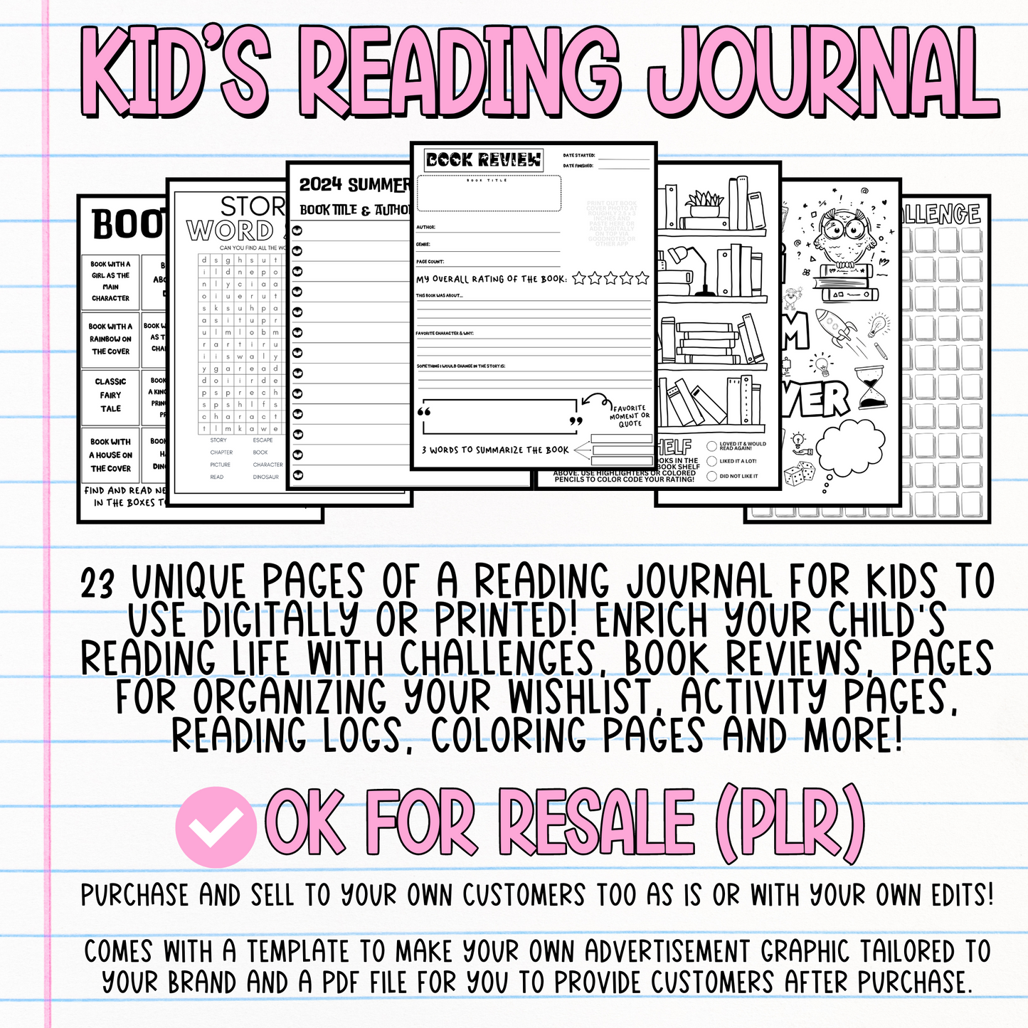 Kids Reading Journal (OK for Resale!)