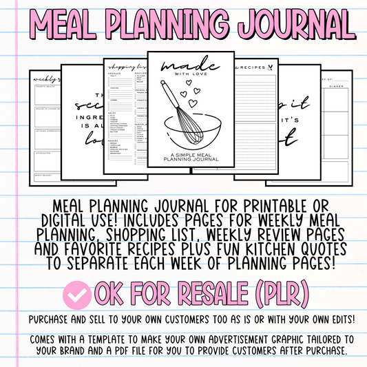 Meal Planning Journal (OK for Resale!)