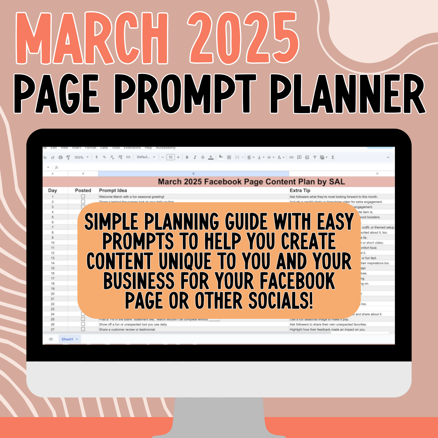 March 2025 Page Prompt Planner