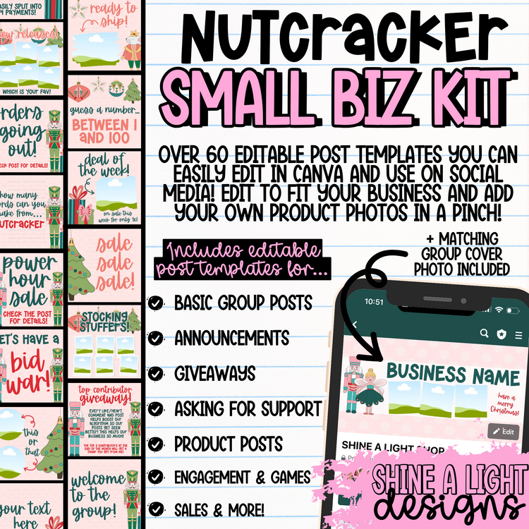 Nutcracker Small Biz Kit (Includes Editable Cover Photo!)
