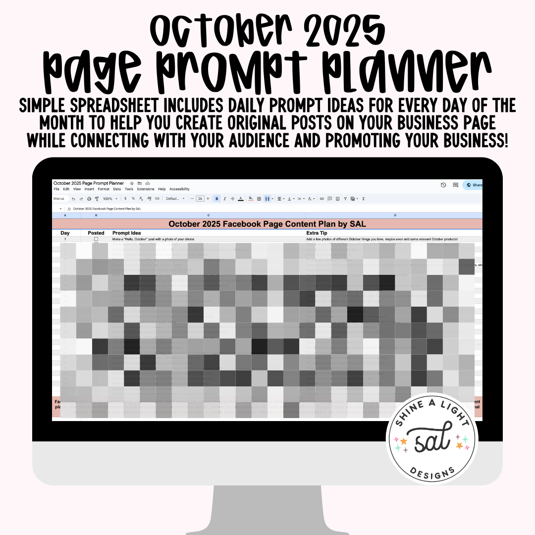 October 2025 Page Prompt Planner