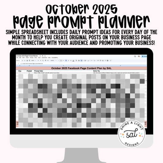 October 2025 Page Prompt Planner