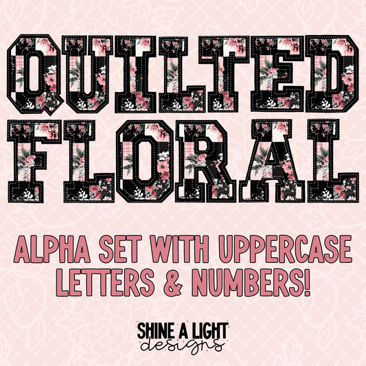 Quilted Floral PNG Alpha Set