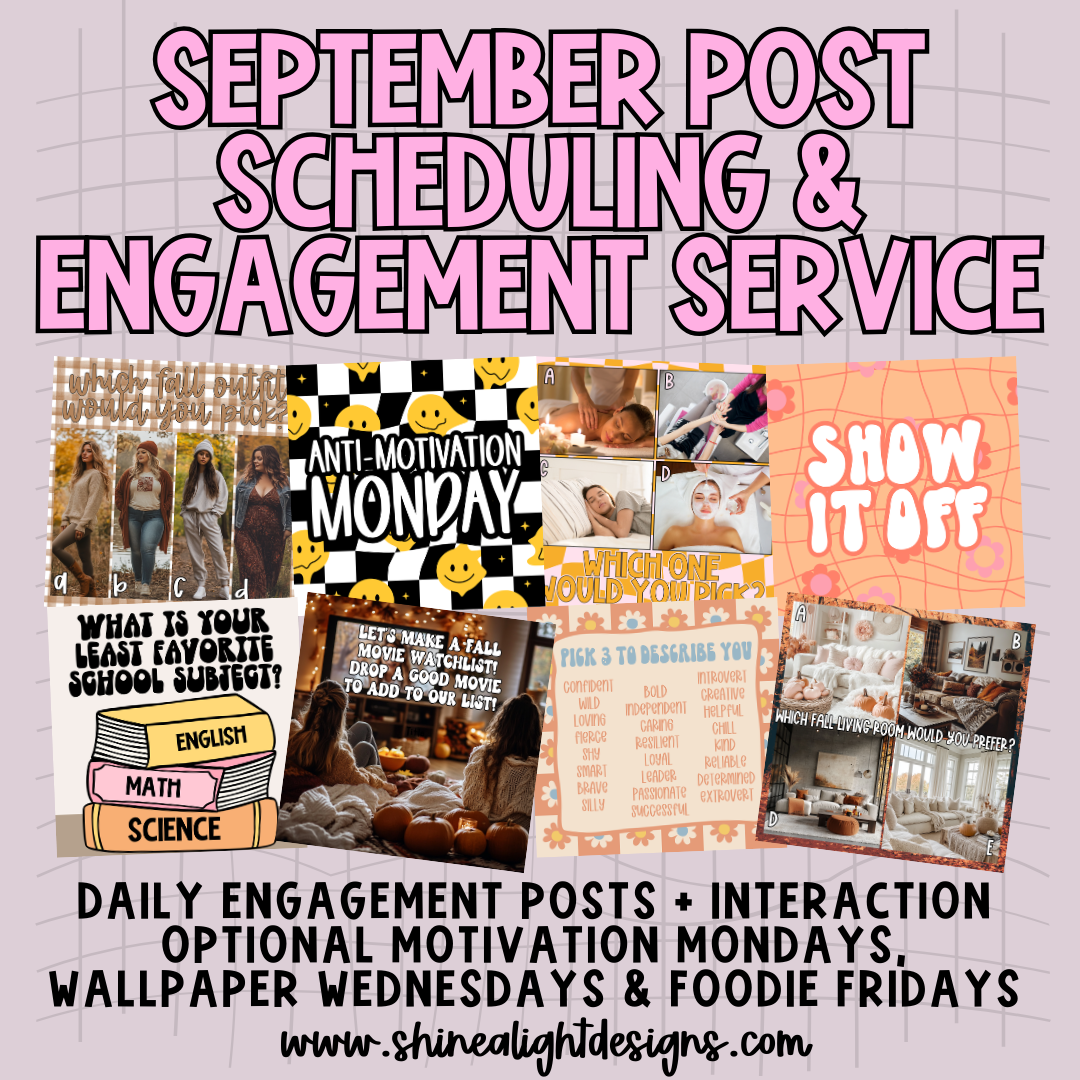 September Post Scheduling & Engagement Service – Shine A Light Graphic ...