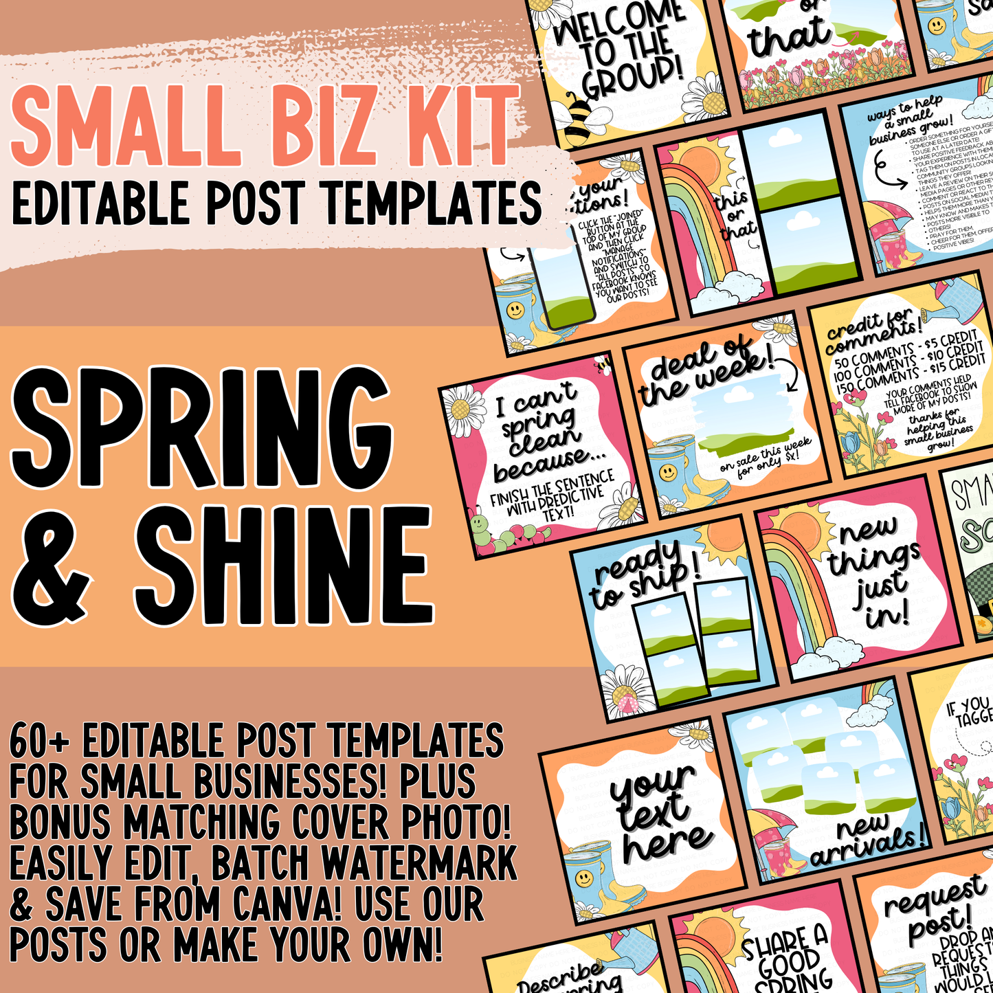 Spring & Shine Small Biz Kit (Includes Editable Cover Photos!)