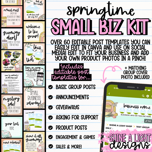 Springtime 2024 Small Biz Kit (Includes Editable Cover Photo!)