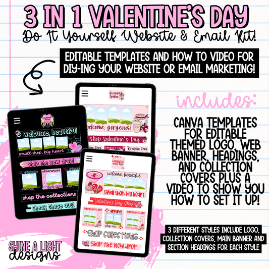 3 in 1 Valentine's Day DIY Website + Email Kit