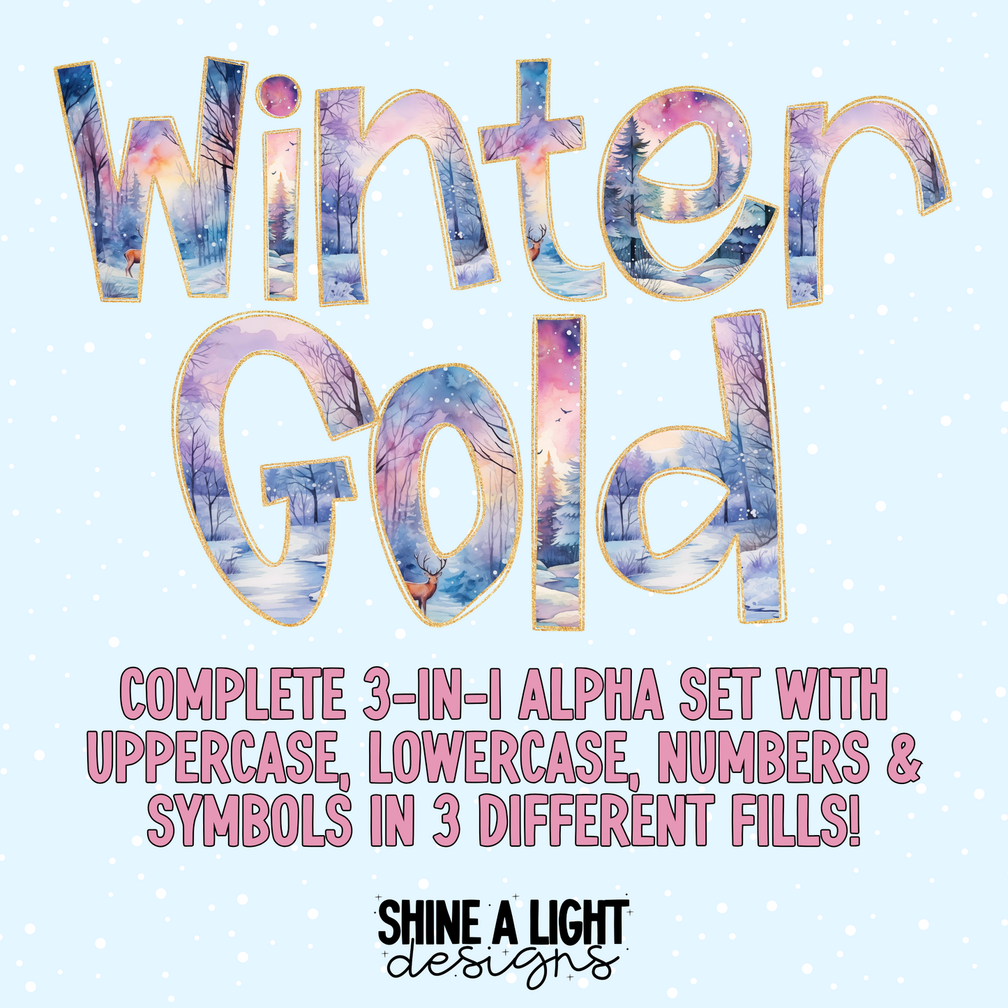 Winter Gold 3-in-1 PNG Alpha Set