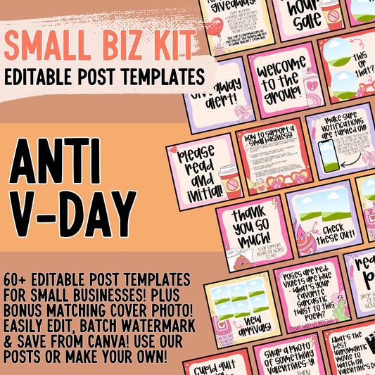 Anti-Valentine's Day Small Biz Kit (Includes Editable Cover Photos!)