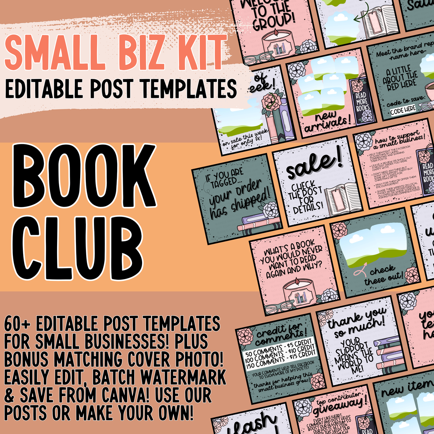 Book Club Small Biz Kit (Includes Editable Cover Photos!)