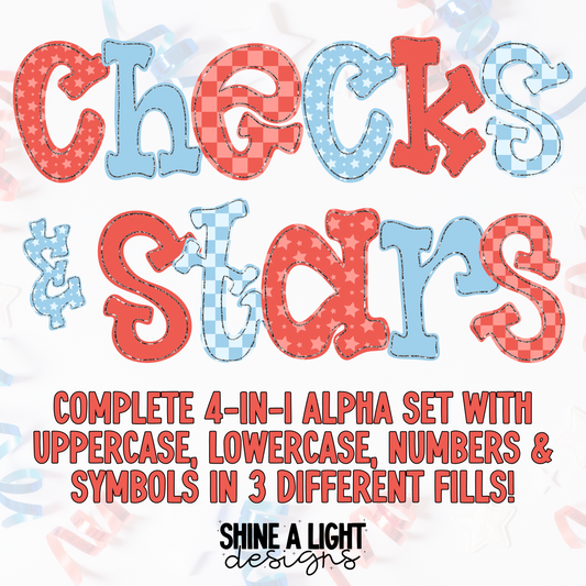 Checks & Stars PNG Alpha Set