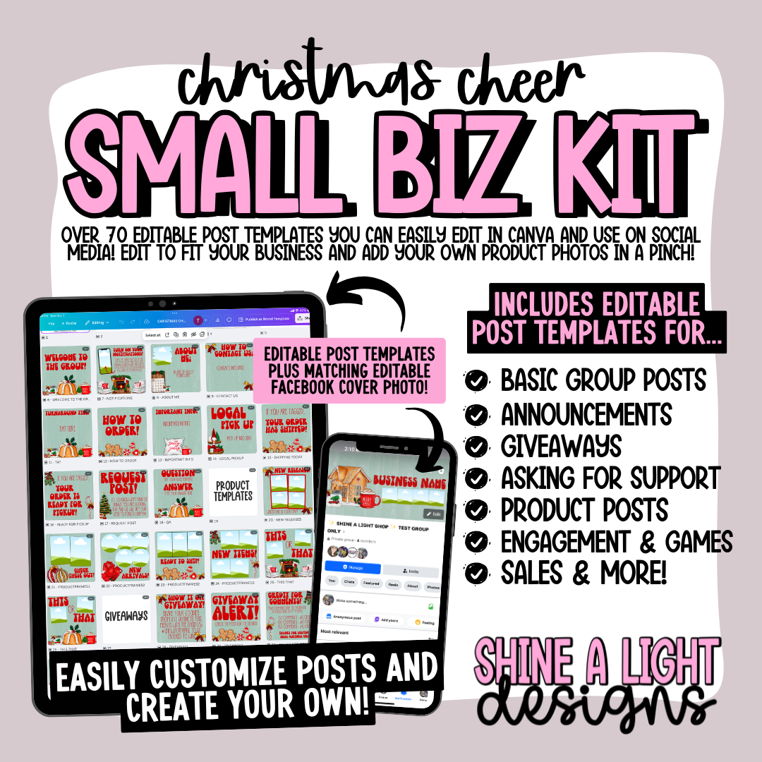 Christmas Cheer Small Biz Kit (Includes Editable Cover Photos!)