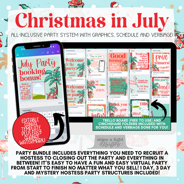 Christmas in July Easy Peasy Virtual Party System