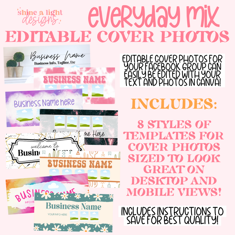 Everyday Mix Cover Photos (8 Styles) *MUST HAVE CANVA PRO*