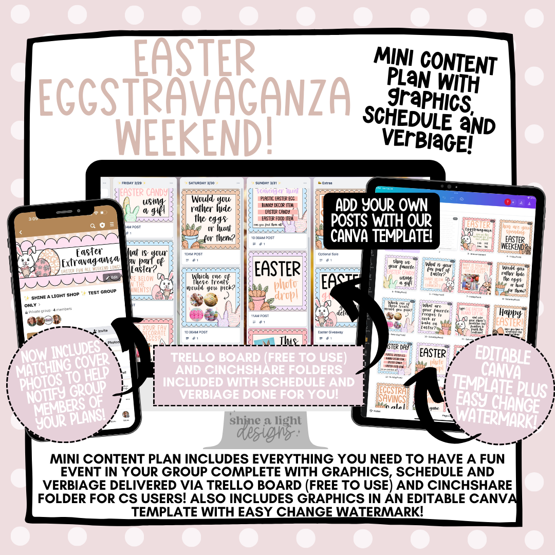 Easter Weekend Graphics Easter Eggstravaganza Weekend Content Plan - Graphics, Schedule + Verb ...