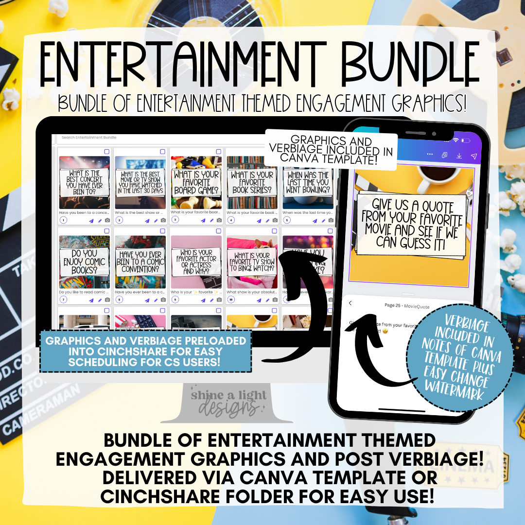 Entertainment Engagement Bundle – Shine A Light Graphic Design