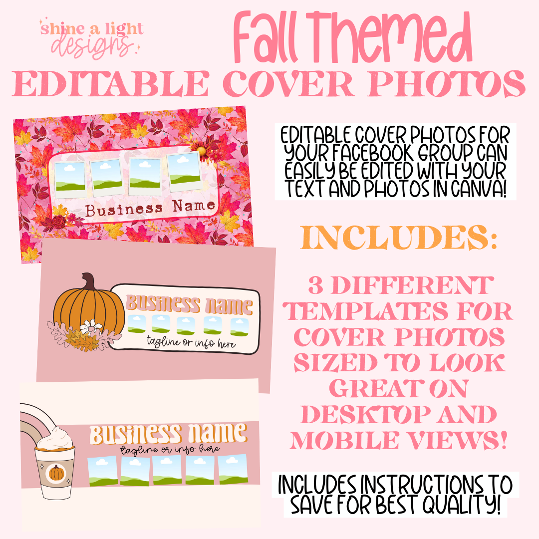 3 in 1 Fall Themed Editable Cover Photos