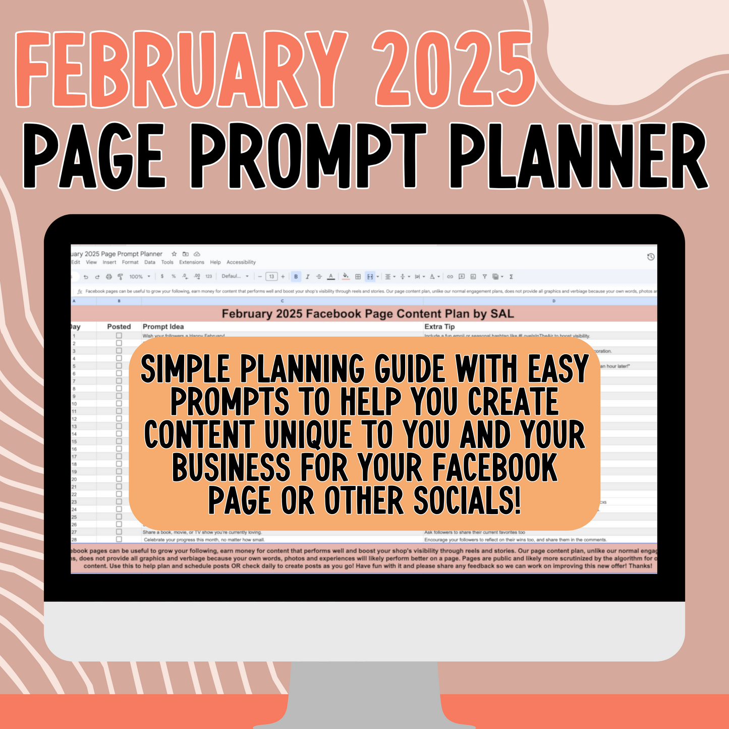 February 2025 Page Prompt Planner