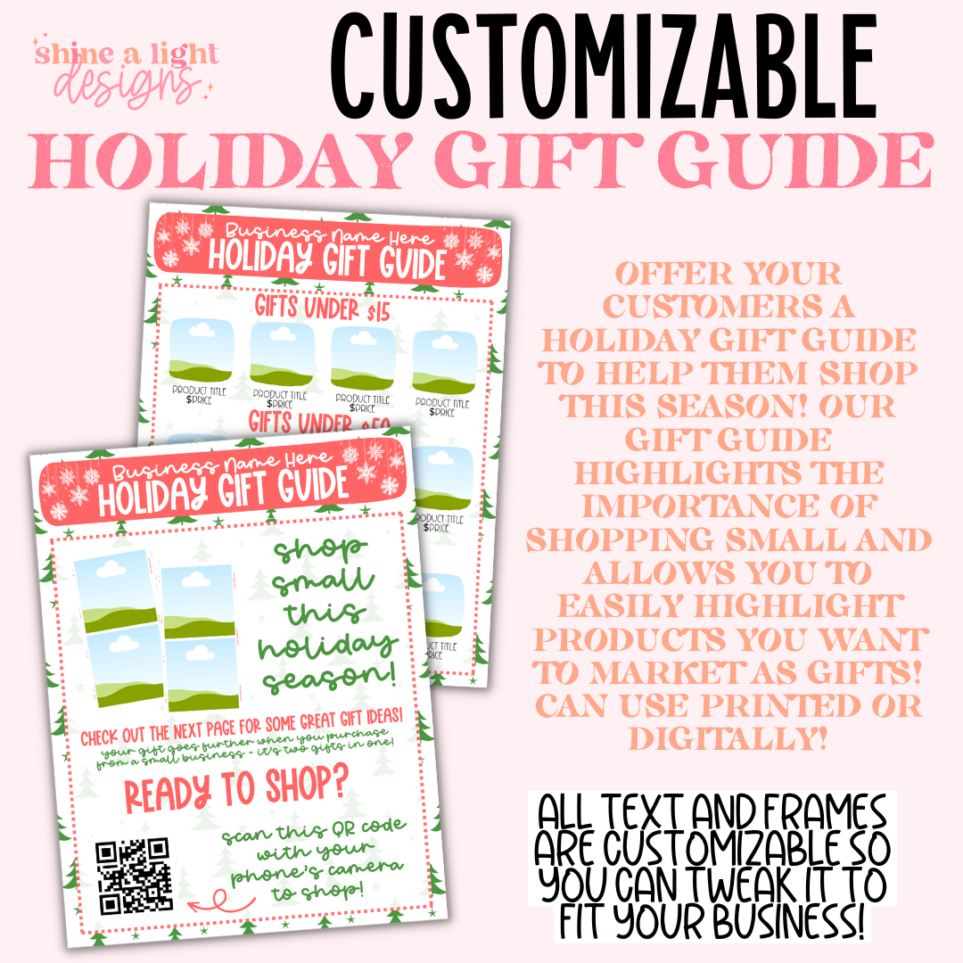 Customizable Holiday Gift Guide Canva Template – Shine A Light Graphic ...