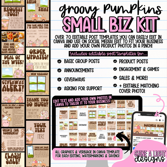 Groovy Pumpkins Small Biz Kit (Includes Editable Cover Photo!)