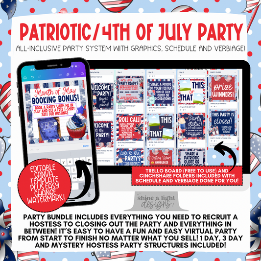 Patriotic 4th of July Easy Peasy Virtual Party System